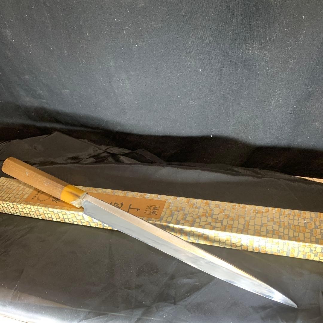 Vintage Japanese Yanagiba 240mm White Steel No2 Sashimi Knife Buffalo Handle