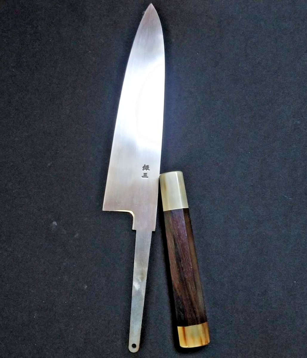 Shiroyama Hamono Japanese Kitchen Gyuto Knife Ginsan 212mm Ebony Unused