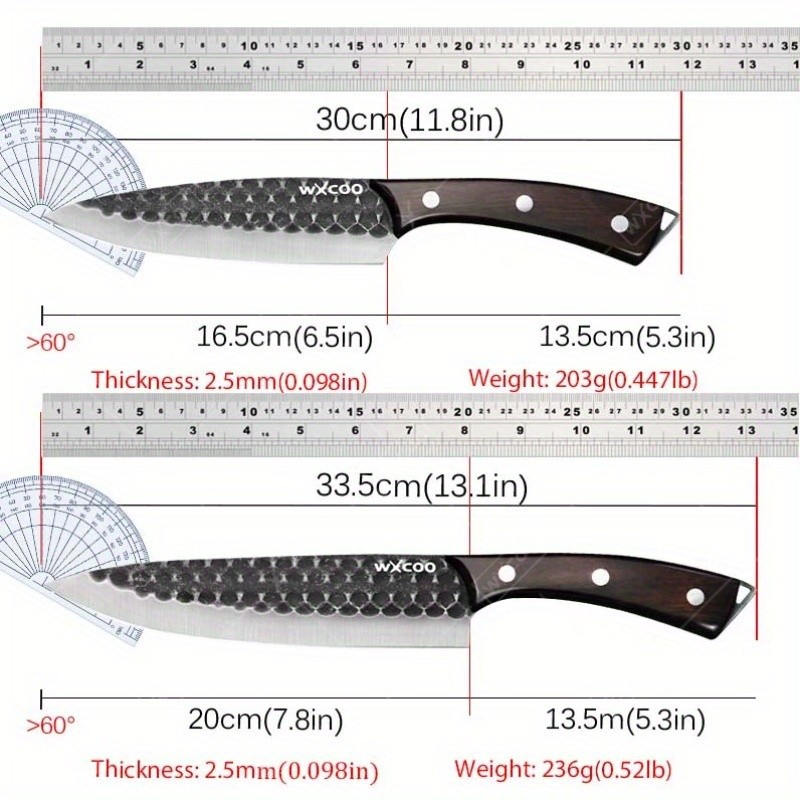 8PCS Professional Chef Knife Set Handmade Forged Stainless Steel Boning Cleaver