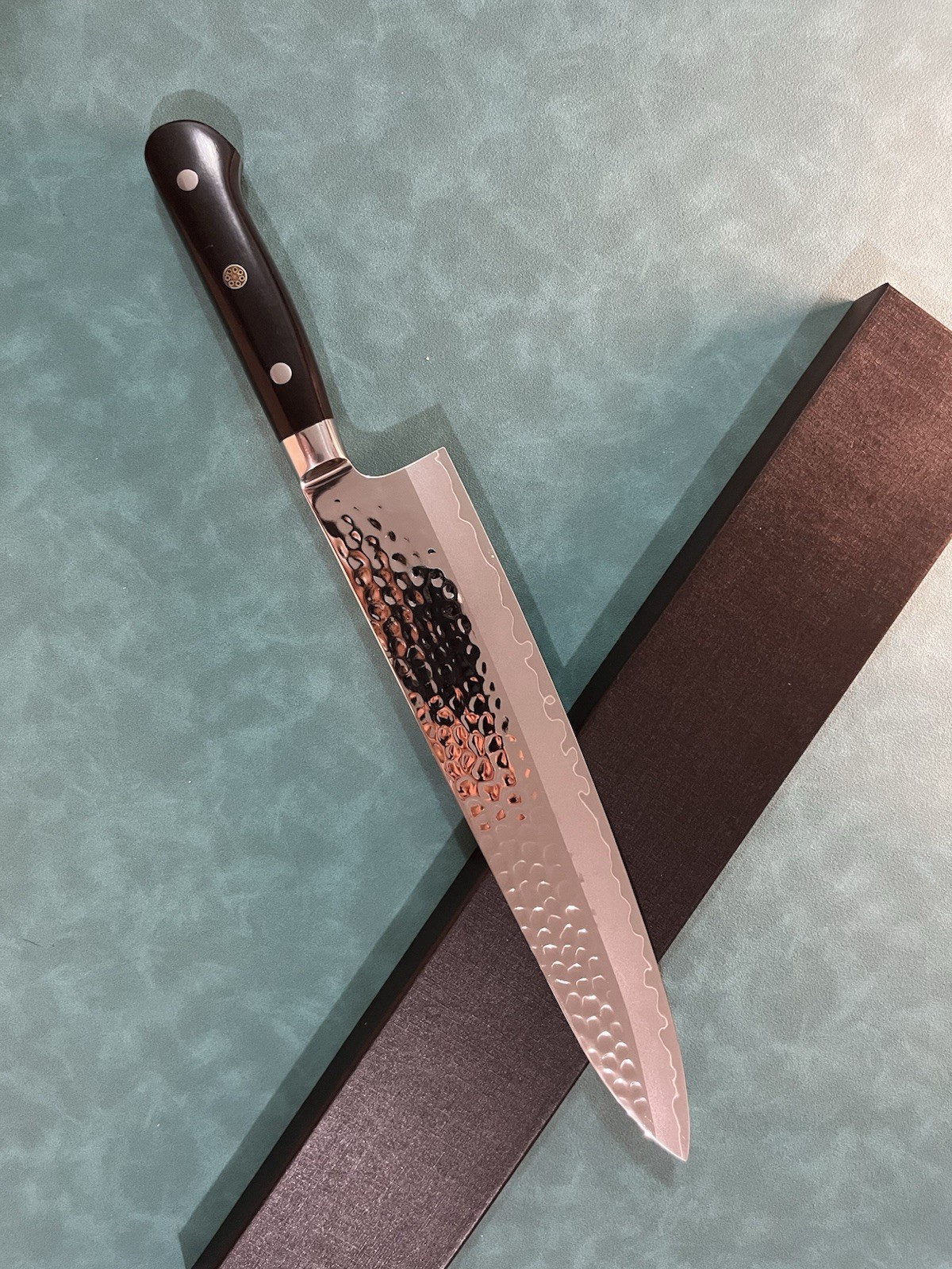 10.5in 270mm Gyuto Chef Knife Japanese-Style Hammered 9Cr18MoV Ebony Handle