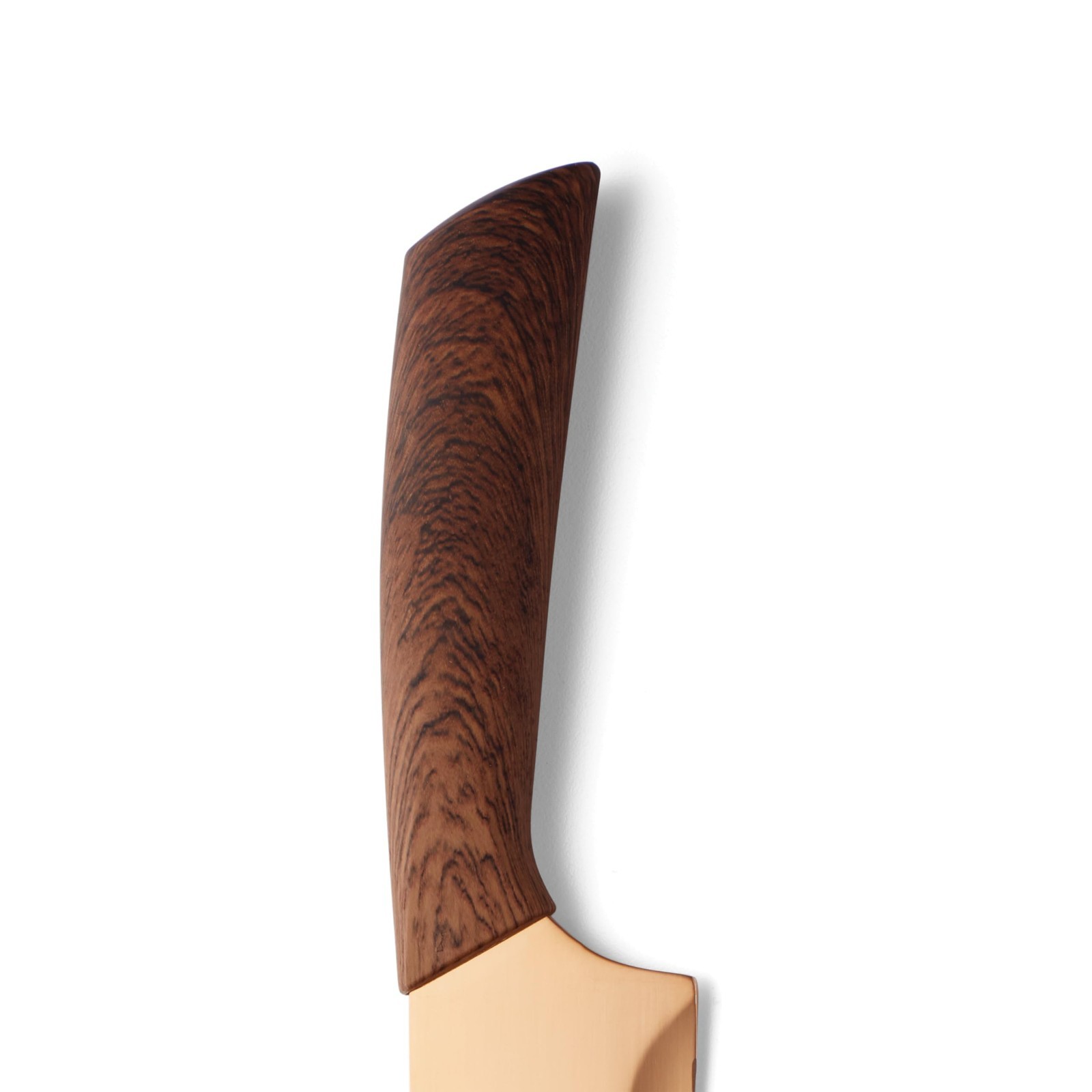 13-Piece Copper Knife Block Set, Brown Wood Kitchen Cutlery, Sharp & Durable