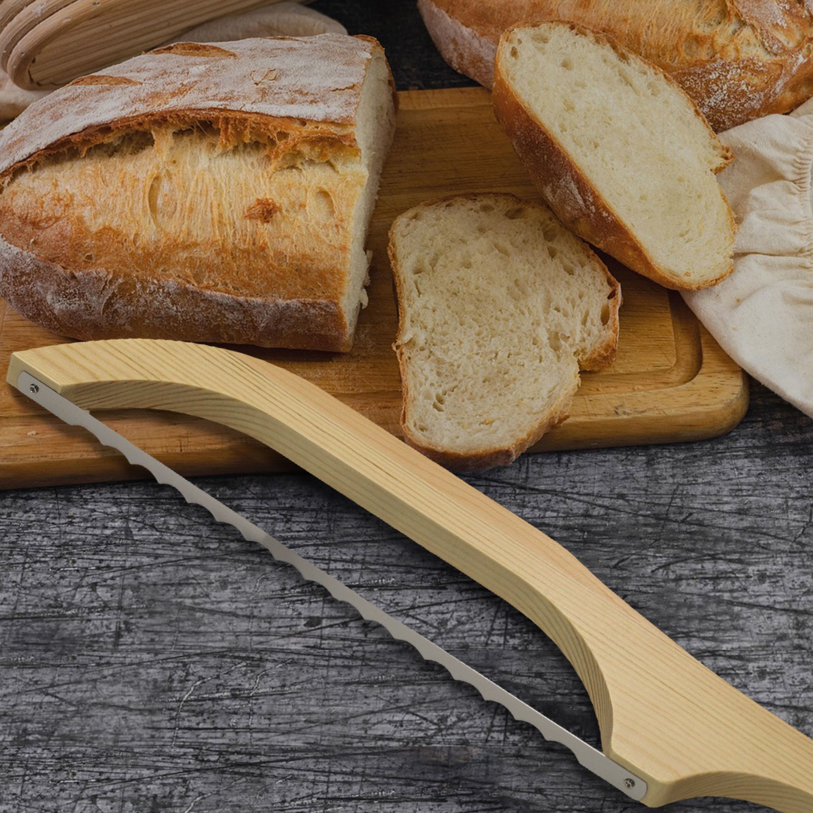 Bread slicer, Fiddle Bow Bread Knife Sourdough Cutter Bread Cutting Tool US