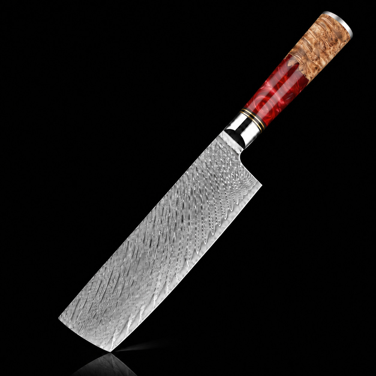 6-Piece Damascus Knife Set 67-Layer VG10 Japanese Kitchen Knives Red Resin