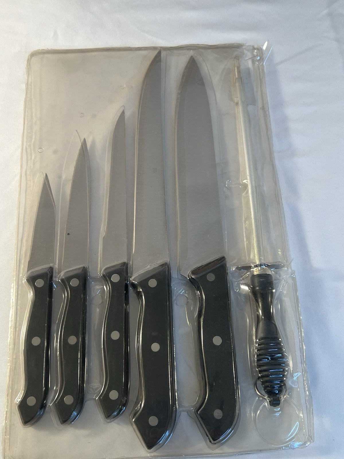 Cutlery Knife Set New 6 Piece Precision Crafted Set Black Handles KuchenStolz