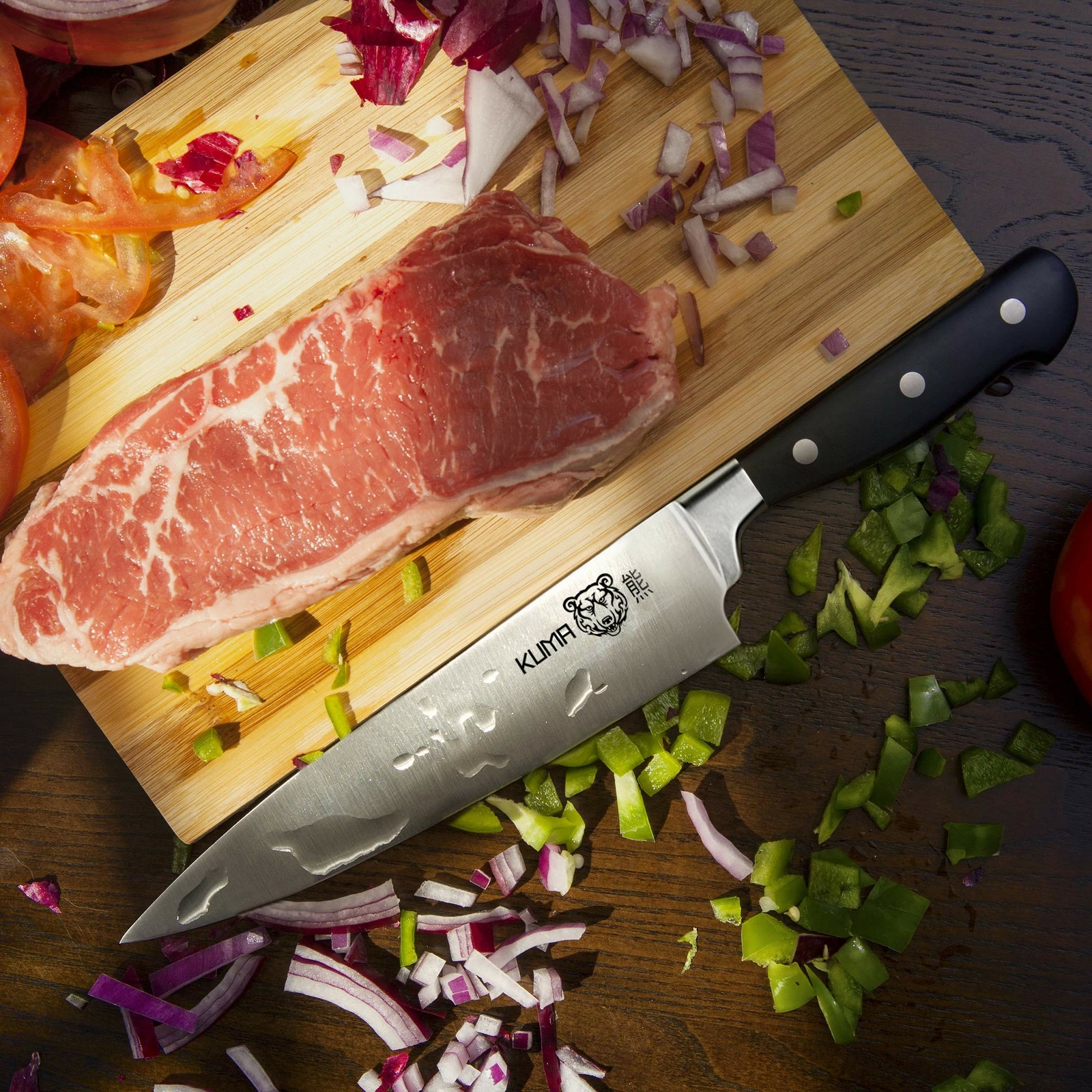 KUMA Multi Purpose Chef Knife – Pro Bolster Edition – RAZOR SHARP Kitchen Knife