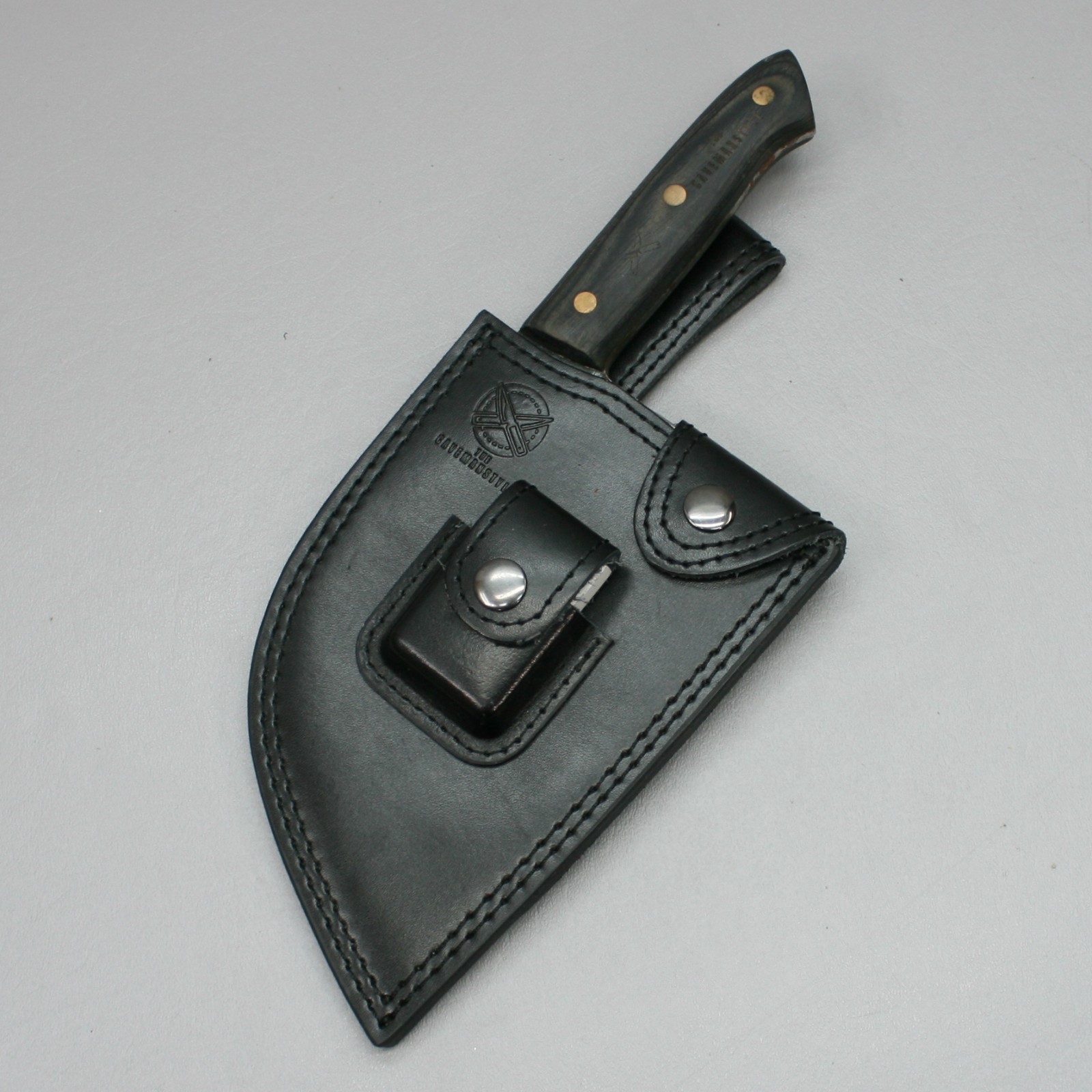 The CavemanStyle Chef Meat Cleaver Leather Sheath Sharpening Stone Caveman Style