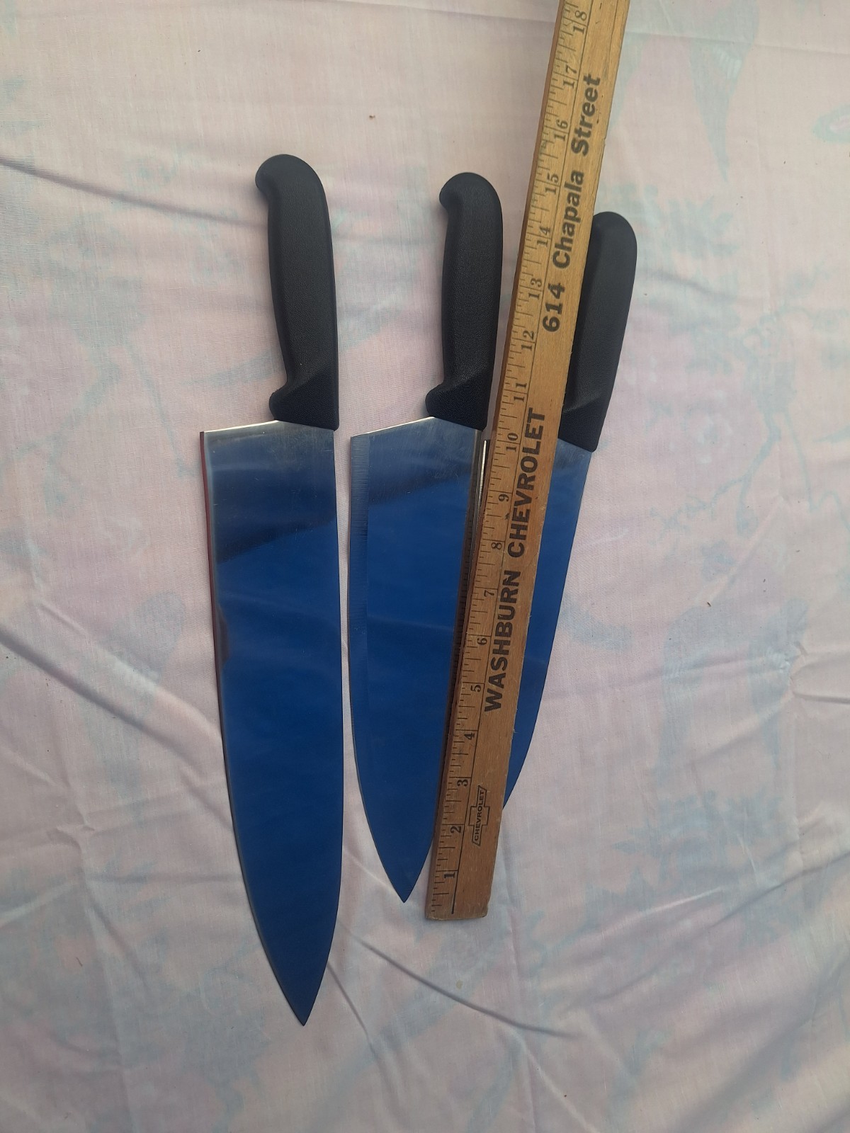 Cozzini 3-Piece Chef Knives Set 12″ 10″ 8″ Commercial Kitchen NEW With Sheaths