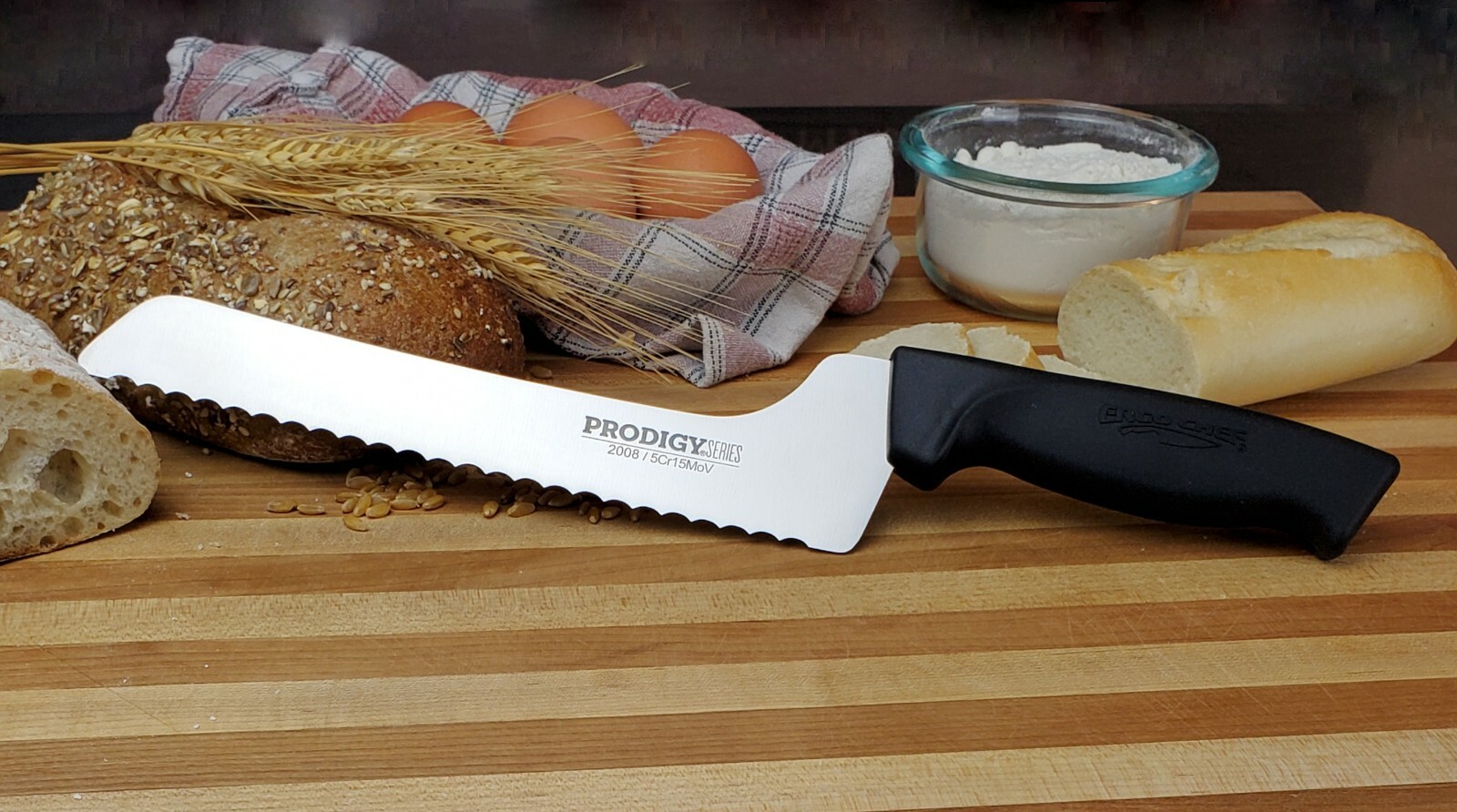 Ergo Chef Prodigy Series 8″ Offset Serrated Bread & Deli Knife Ergonomic handle