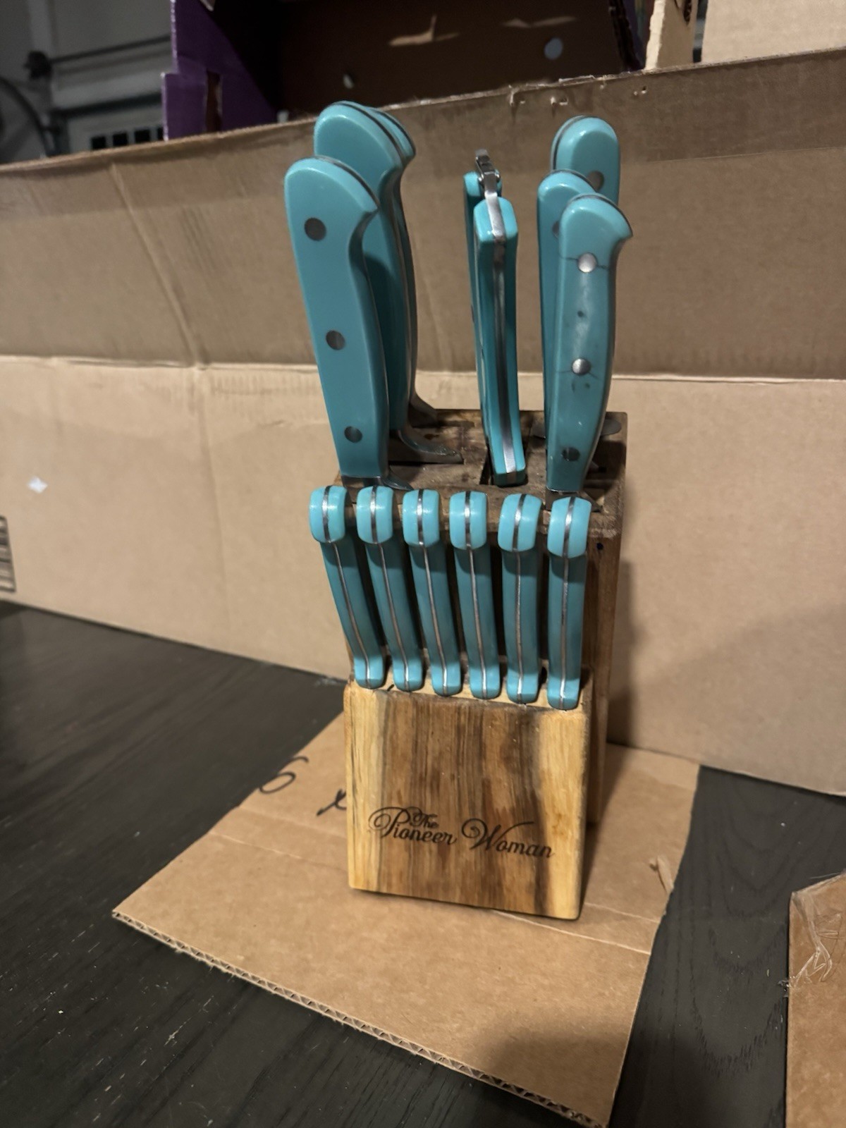 The Pioneer Woman Teal-Turquoise 13 Piece Kitchen Knife Set With Block