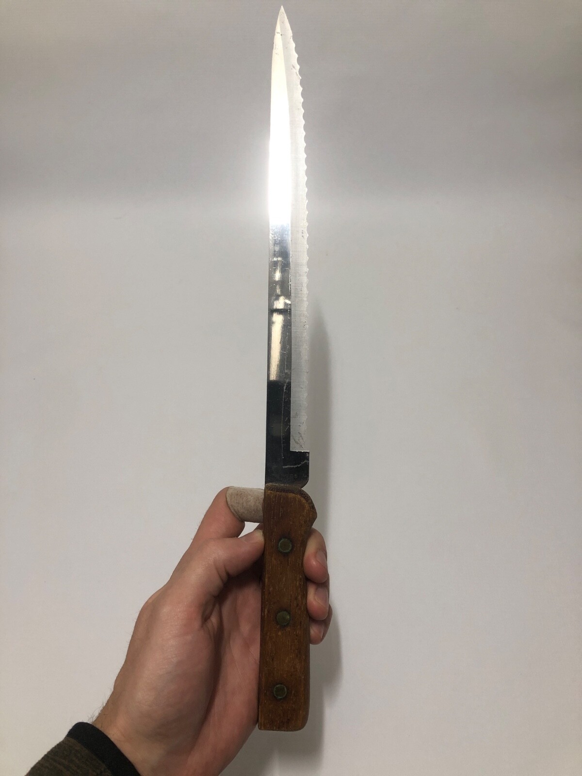 pierre santin knife kitchen chef used bread/serrated 9.5” blade
