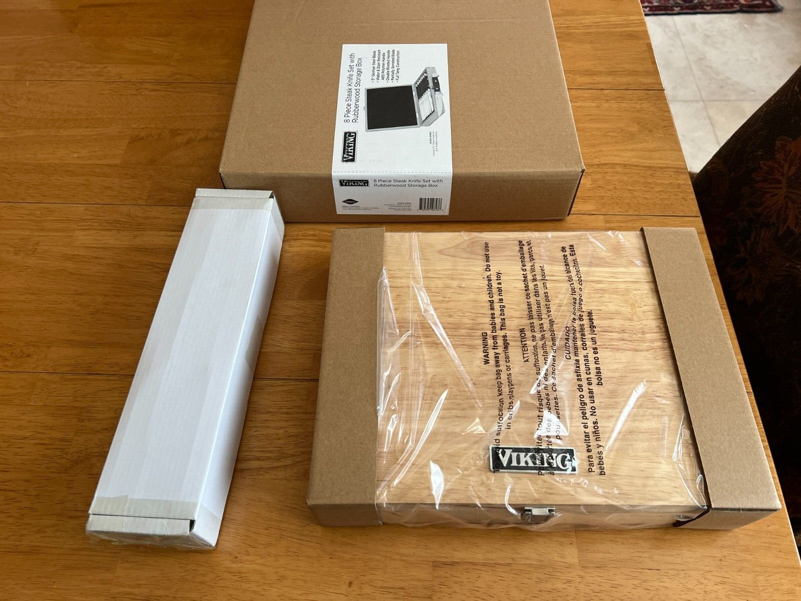 New Viking Steakhouse 8pc German Steel Steak Knife Set, ABS Polymer Handle + Box