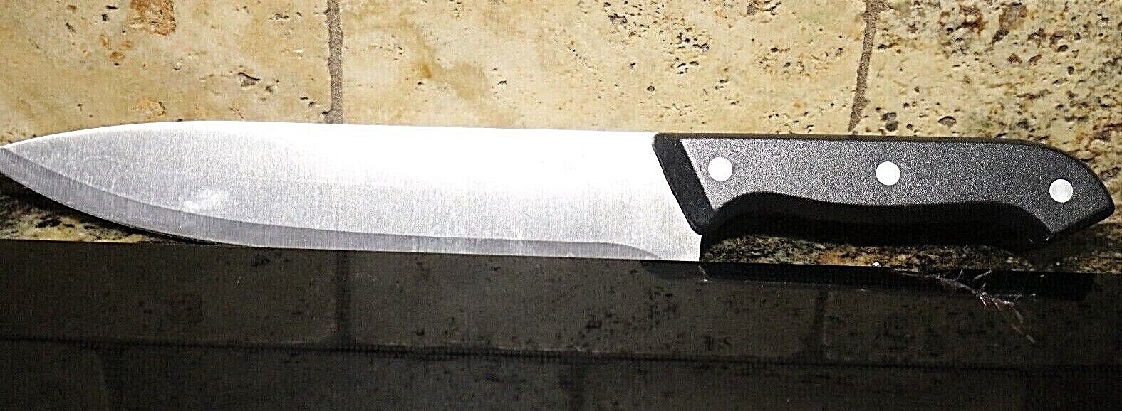 Knife – Chef Knife – 13 Inches Long – Stainless Steel – Black Handle