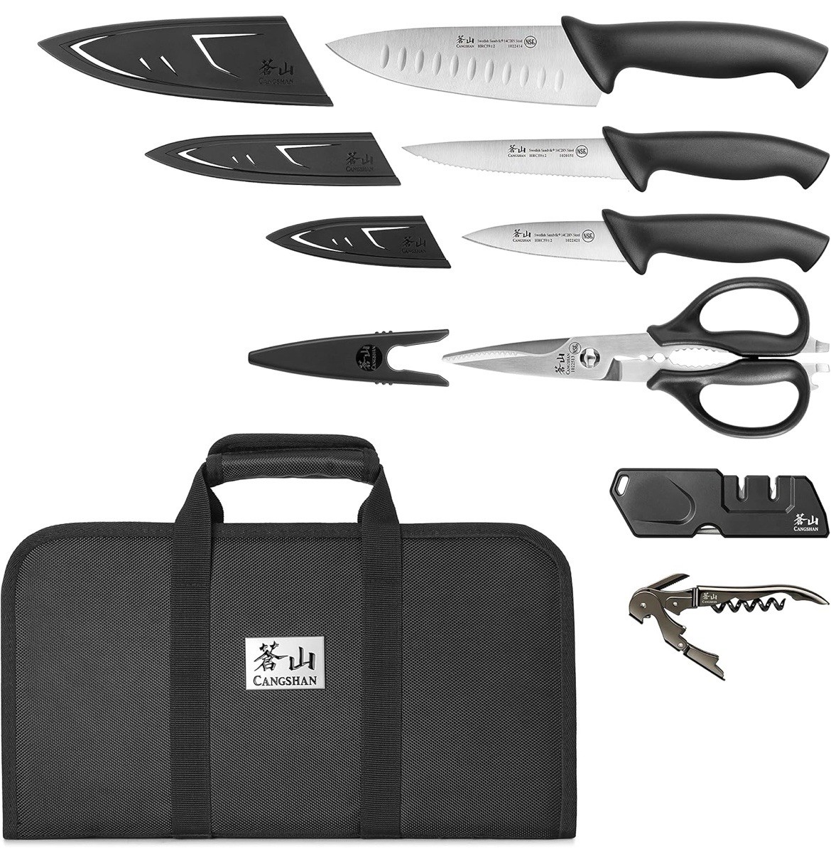 Horizon Series 1026689 Swedish 14C28N Steel 7-Piece Travel Knife Bag…