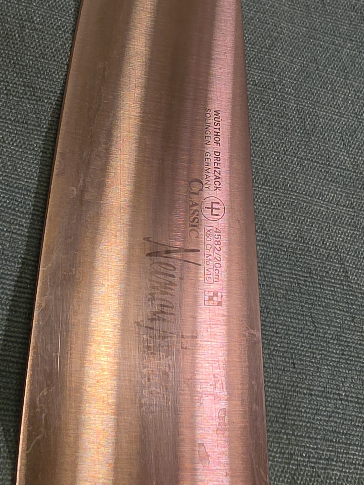 WUSTHOF 3 Knives & Sharpner 4582 20cm 4602 14cm Germany Read All.