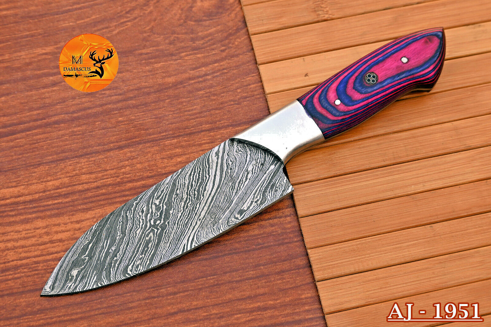 Handmade Forged Damascus Steel Steak Knife Chef Kitchen Knives-Cutlery 1951