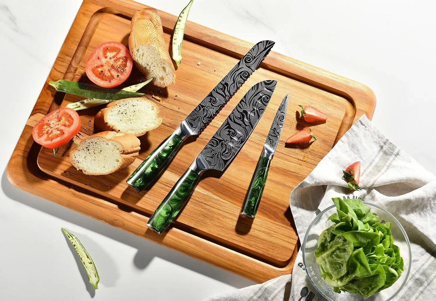 Tengoku 8-Piece Chef Knife Set Professional – High-Carbon Stainless Steel Blades
