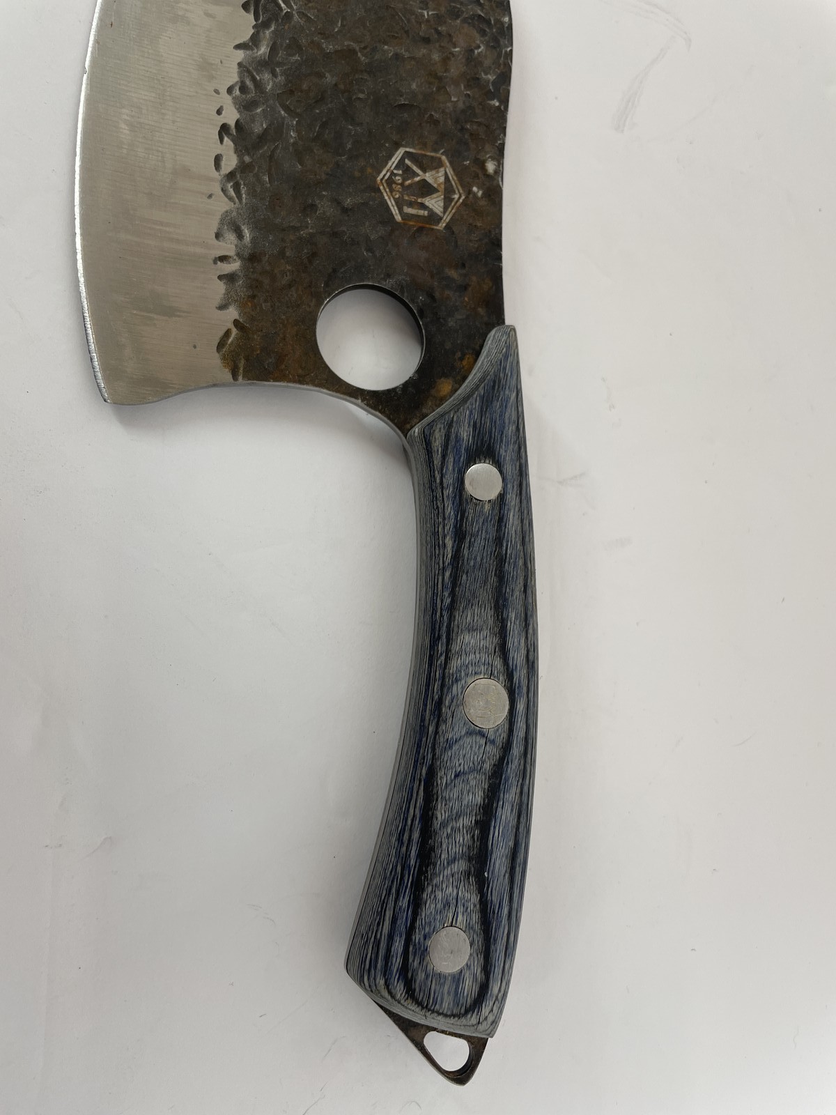 XYJ 1986 Hand Forged Boning Knife 5″ Blade Blue Handle Butcher Cleaver Tool