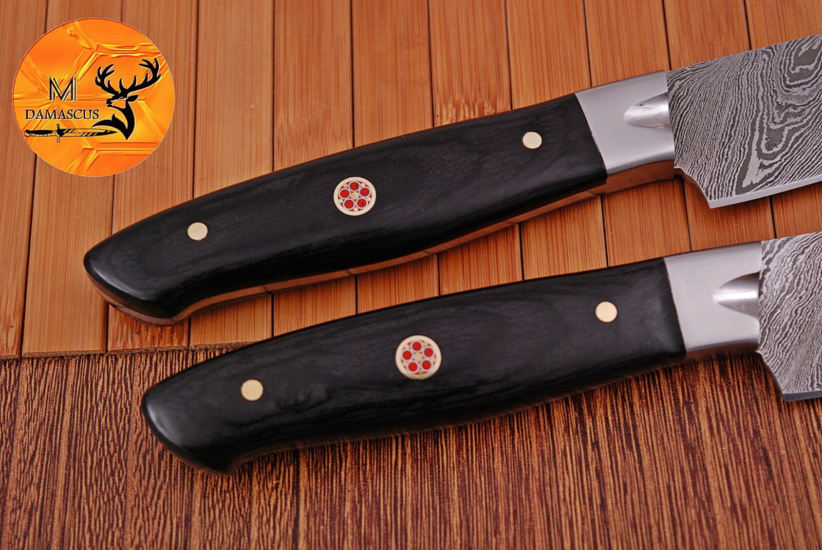 STEAK CHEF KNIVES SET – CUSTOM MADE FORGED DAMASCUS STEEL BLADE 1313