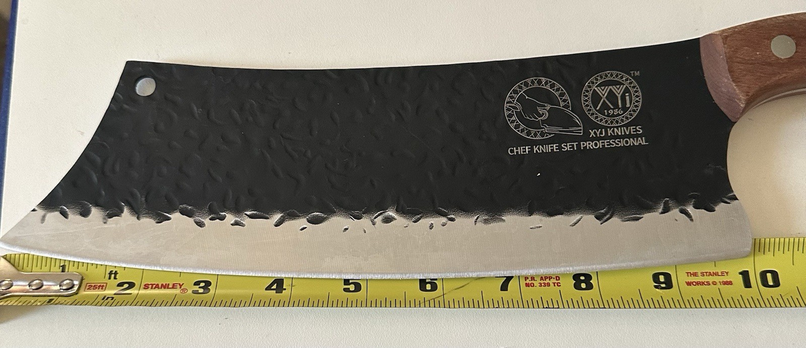 XYj Authentic Since 1986 Full Tang 10 Inch Carbon Steel Vegetable Knife W/Sheath
