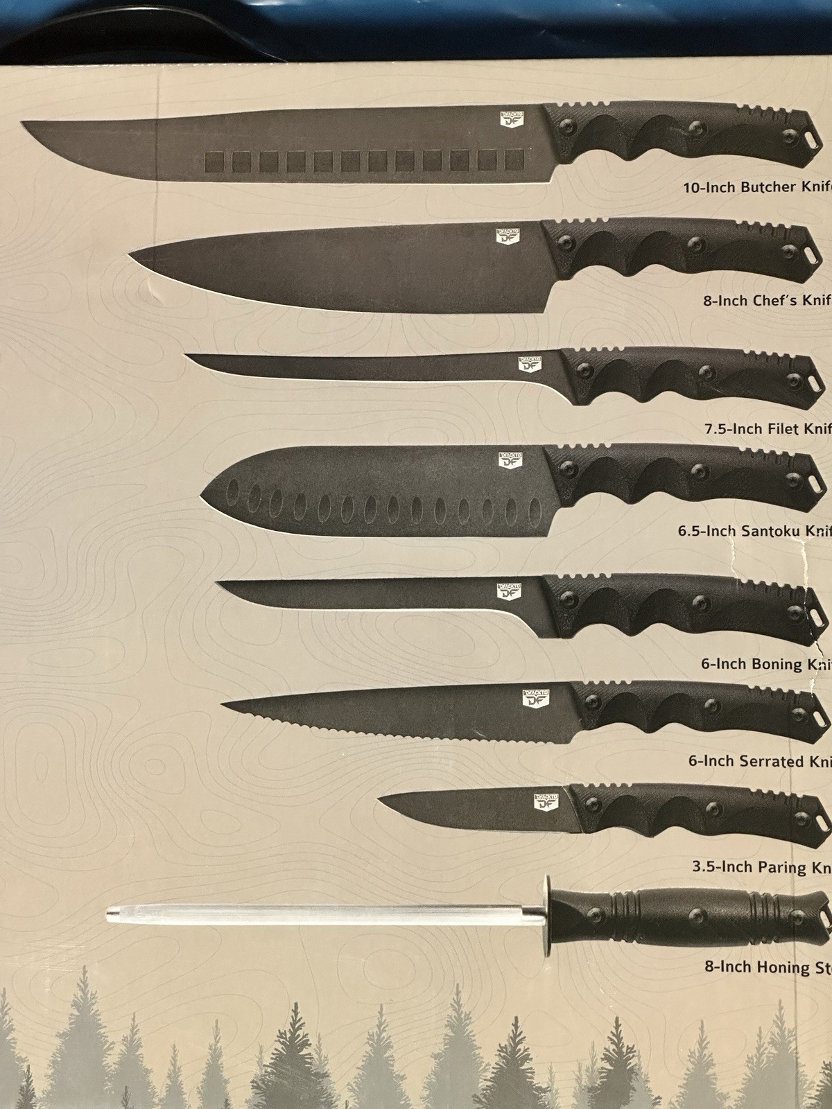 16-PC Basecamp Tactical Chef Knife Set – Off Grid Camping & Cooking Knives
