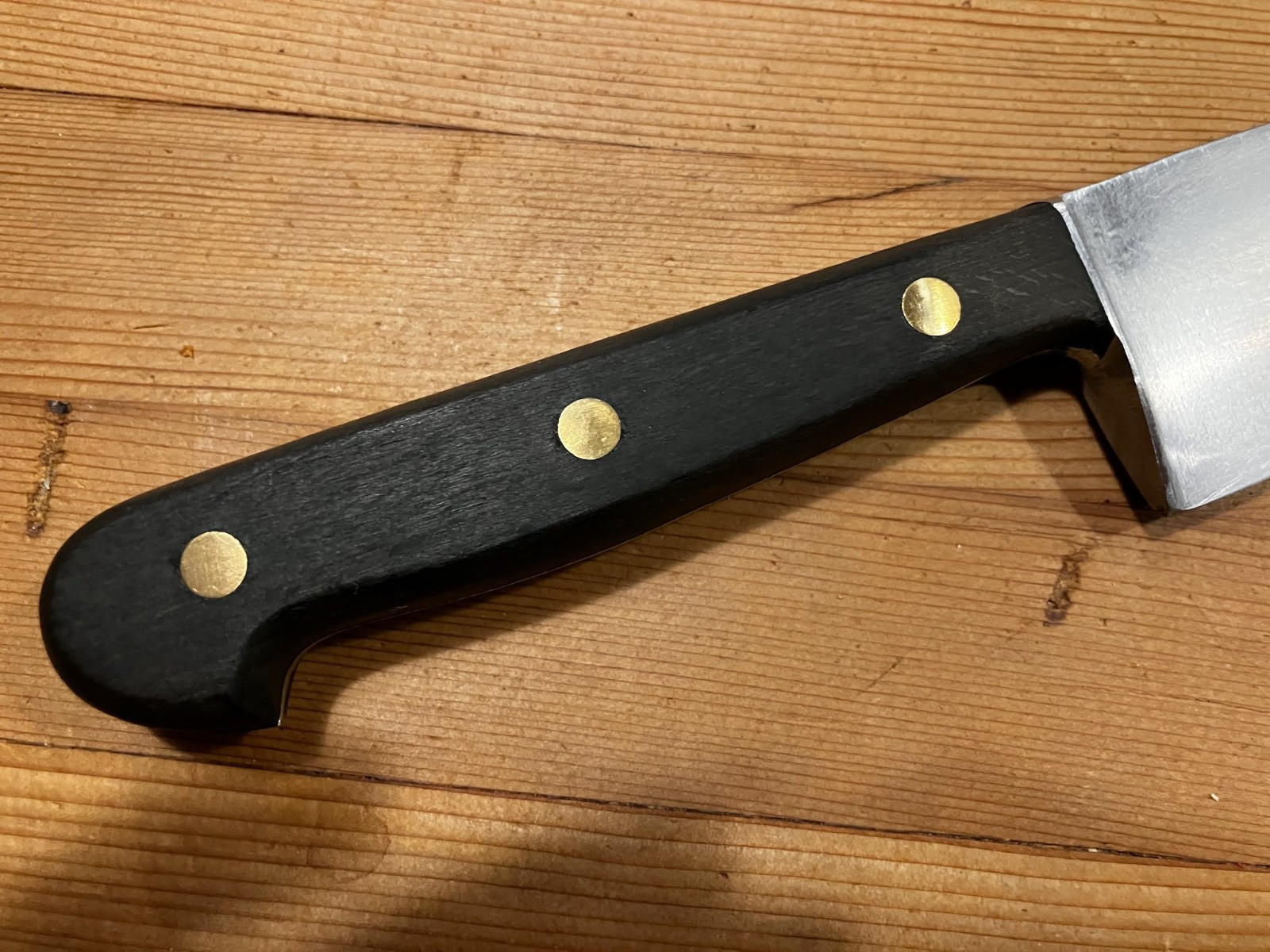 Vintage rare hand-forgedF. Dick 8″ chef knife w/ stunning ebony handle, VGUC