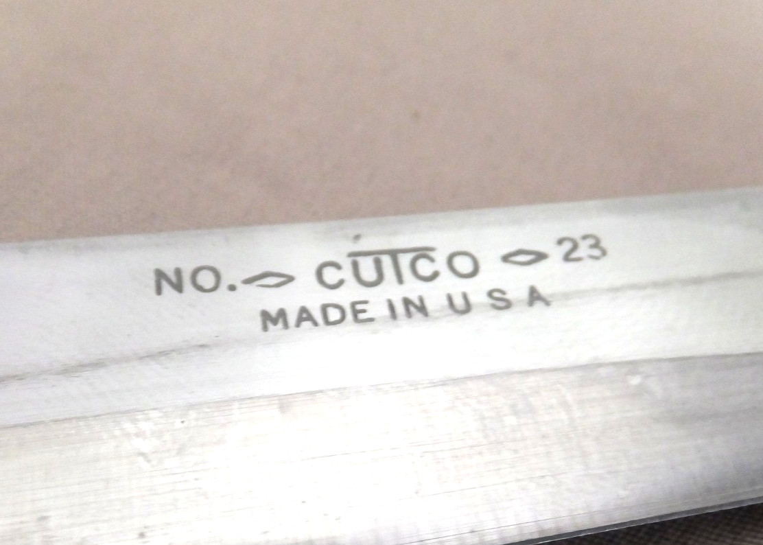 Vintage Cutco No. 23 & 24 Bread Knife & Carving Blade Classic Brown Handle USA