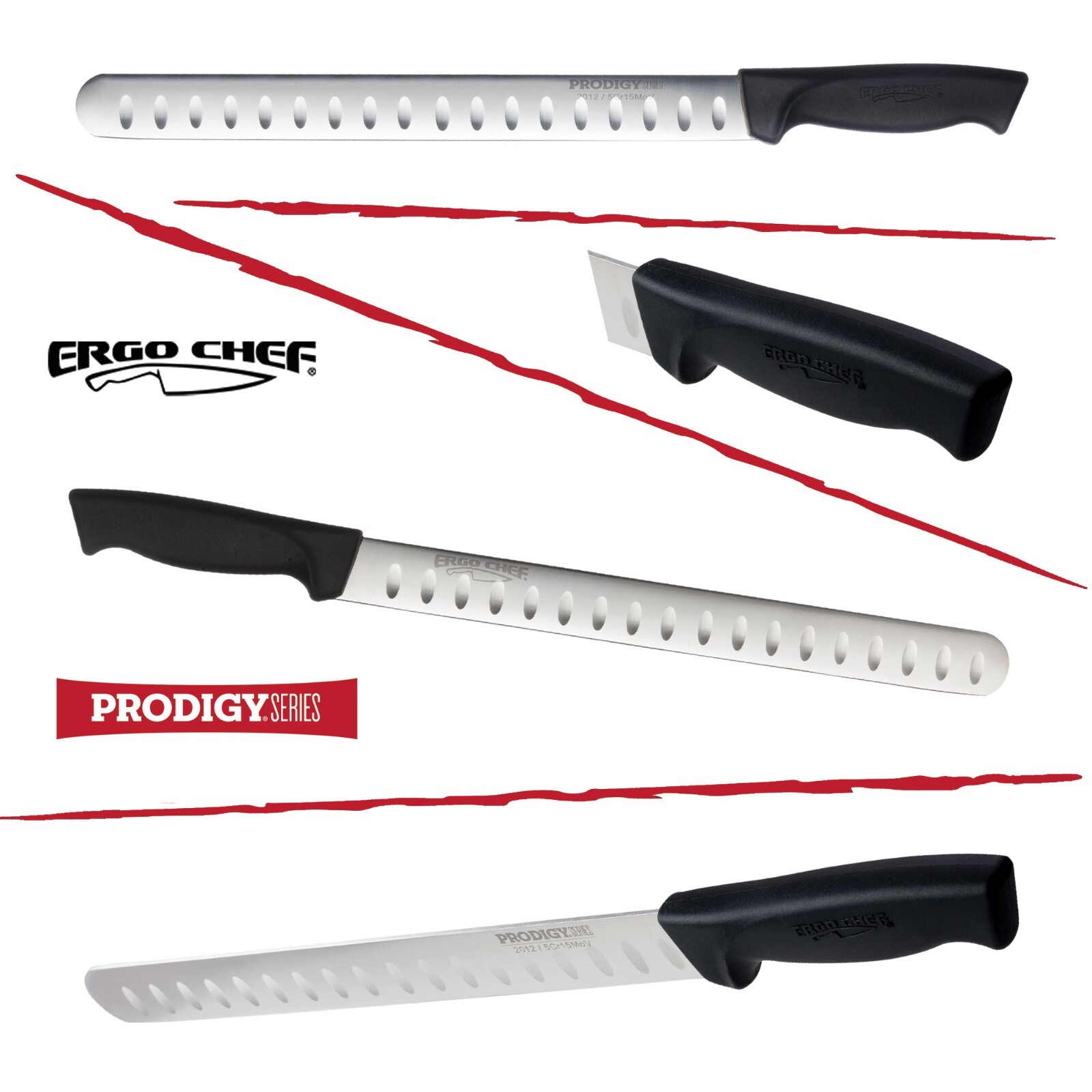 12 Inch Slicer Carving Brisket meat Knife NSF TESTED PRODIGY SERIES by Ergo Chef
