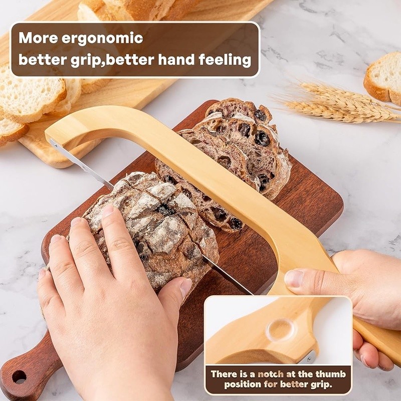Ergonomic 14.5” Bread Knife Sourdough Baker’s Knife Serrated Cutter All Breads