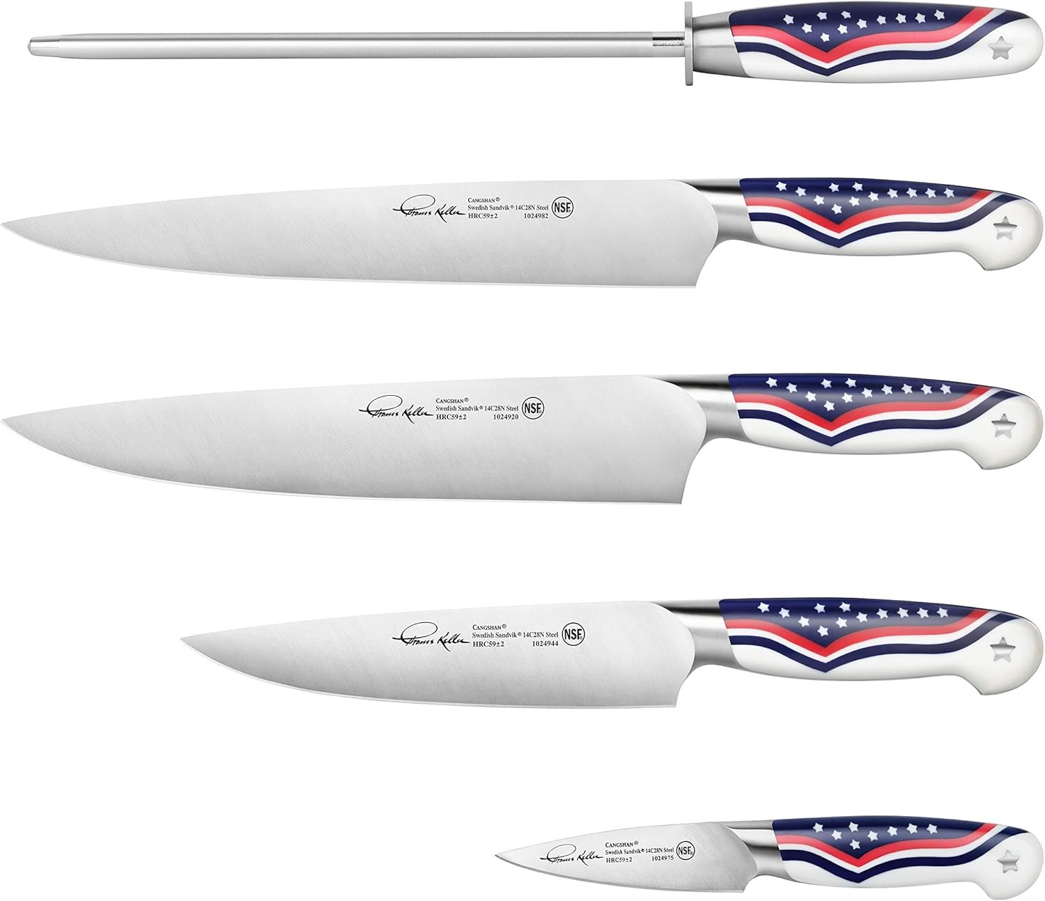 United Series 1026122 Swedish 14C28N Steel Forged 5-Piece Essential Knife Box