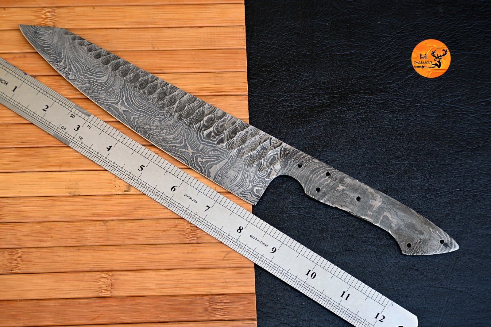 CUSTOM MADE HAND FORGED DAMASCUS STEEL BLANK BLADE CHEF KNIFE 2506