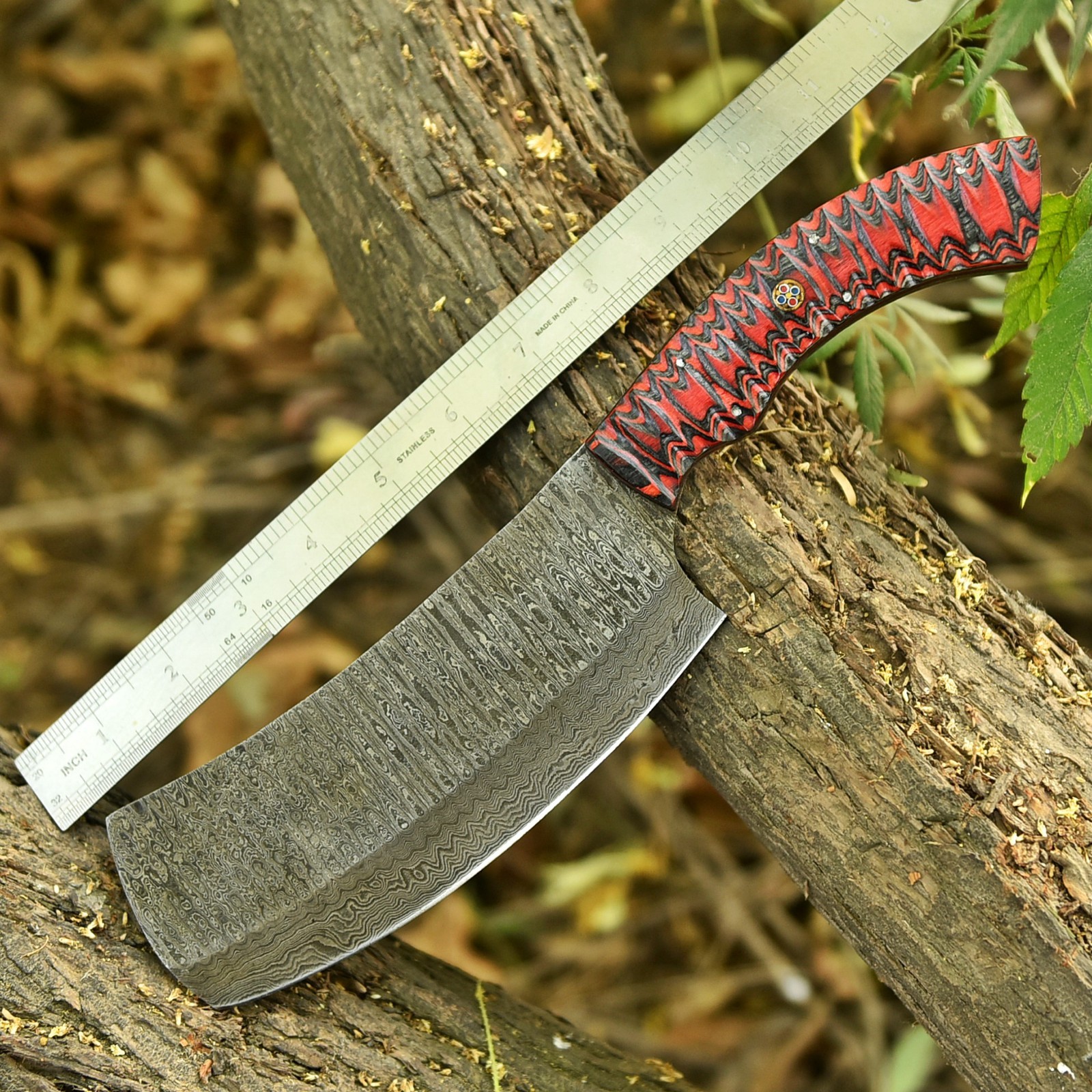 CUSTOM HANDMADE FORGED DAMASCUS STEEL BLADE CLEAVER MEAT CHOPPER CHEF KNIFE-2559