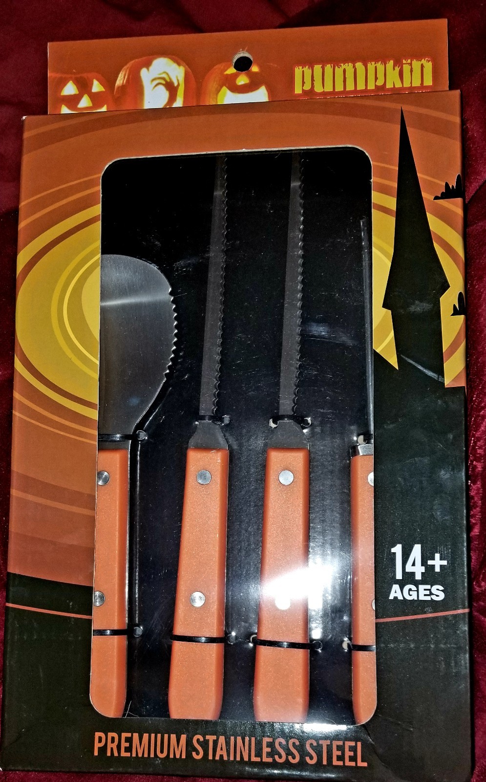Professional Heavy Duty 4pc Stainless Steel Pumpkin Carving Tool Kit USE FOR YRS