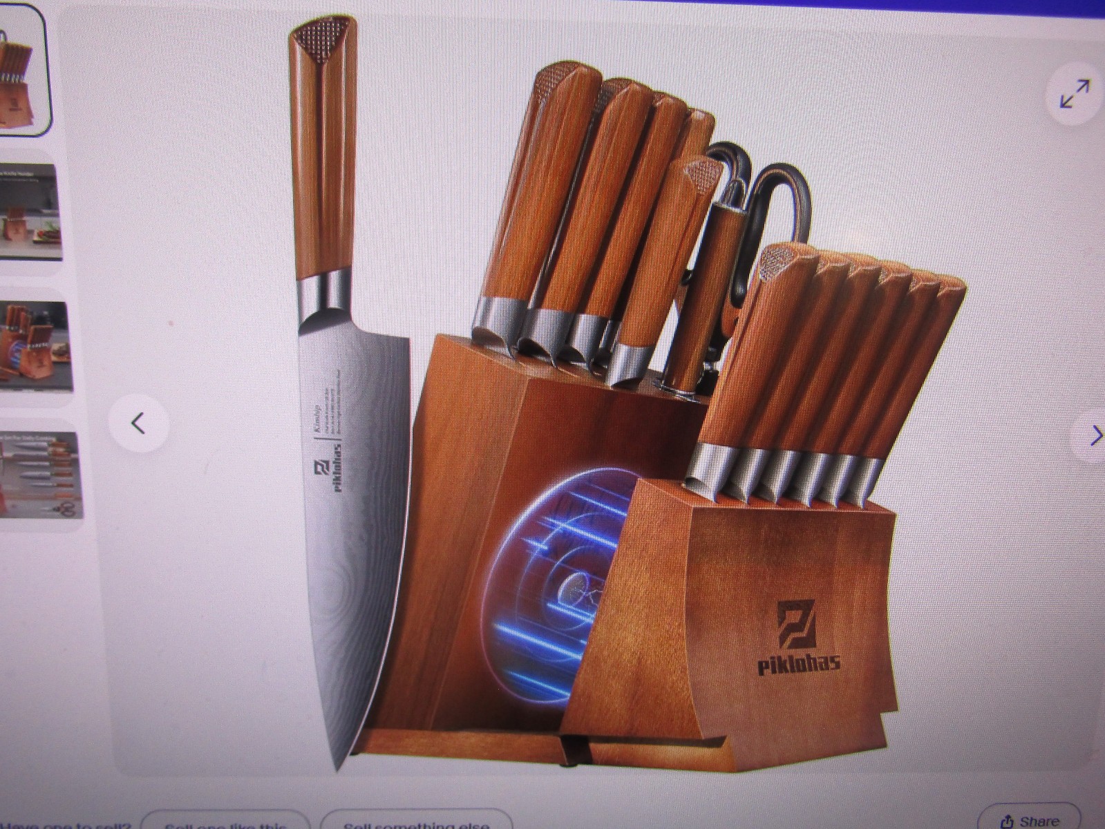 Piklohas P-Kinship 15 Pc Set Magnetic Detachable Knife Holder, Carbon Steel New