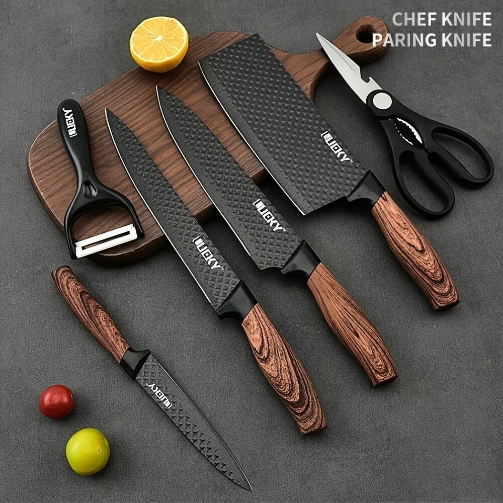 Professional 6 Piece Kitchen Chef Knife Set best gift box Ultra Sharp Stainless