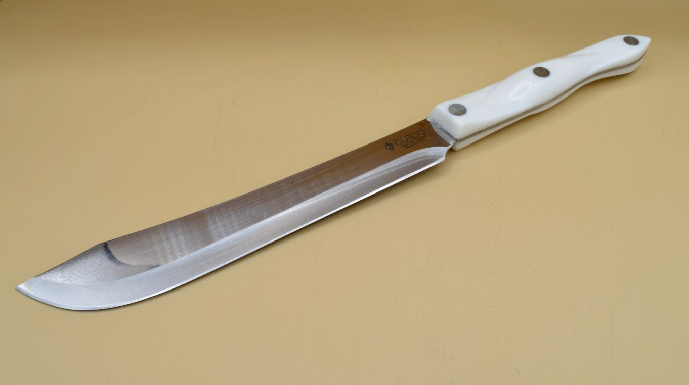 Cutco 1722 Kq Pearl White Handle 8″ Butcher Knife Made in USA Mint Condition