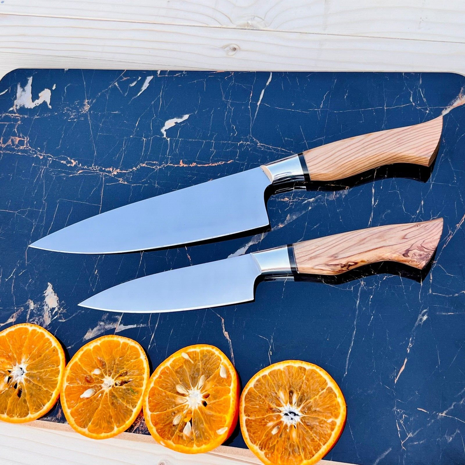 CUSTOM HANDMADE KITCHEN KNIFE SET 2 PCS CHEF KNIVES SUSHI SASHIMI CHOPPING
