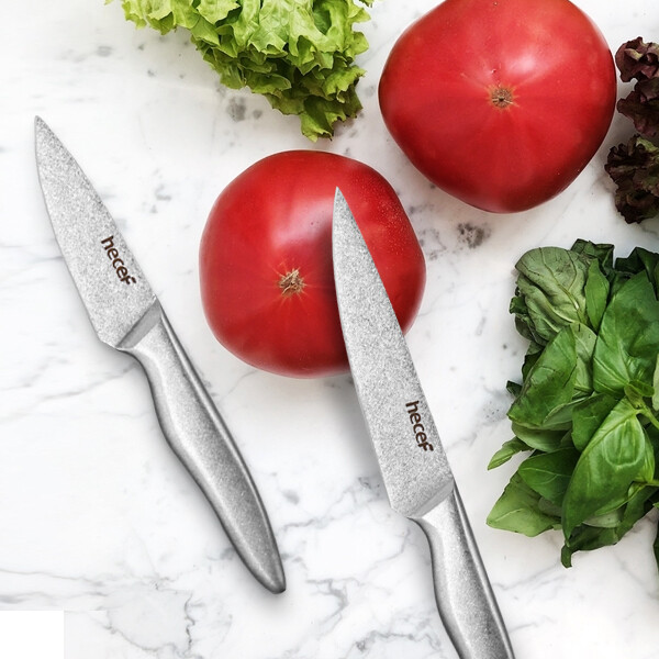 5Pcs Vintage Kitchen Knife Set Stainless Steel Blades Chef Knife w/ Knife Covers