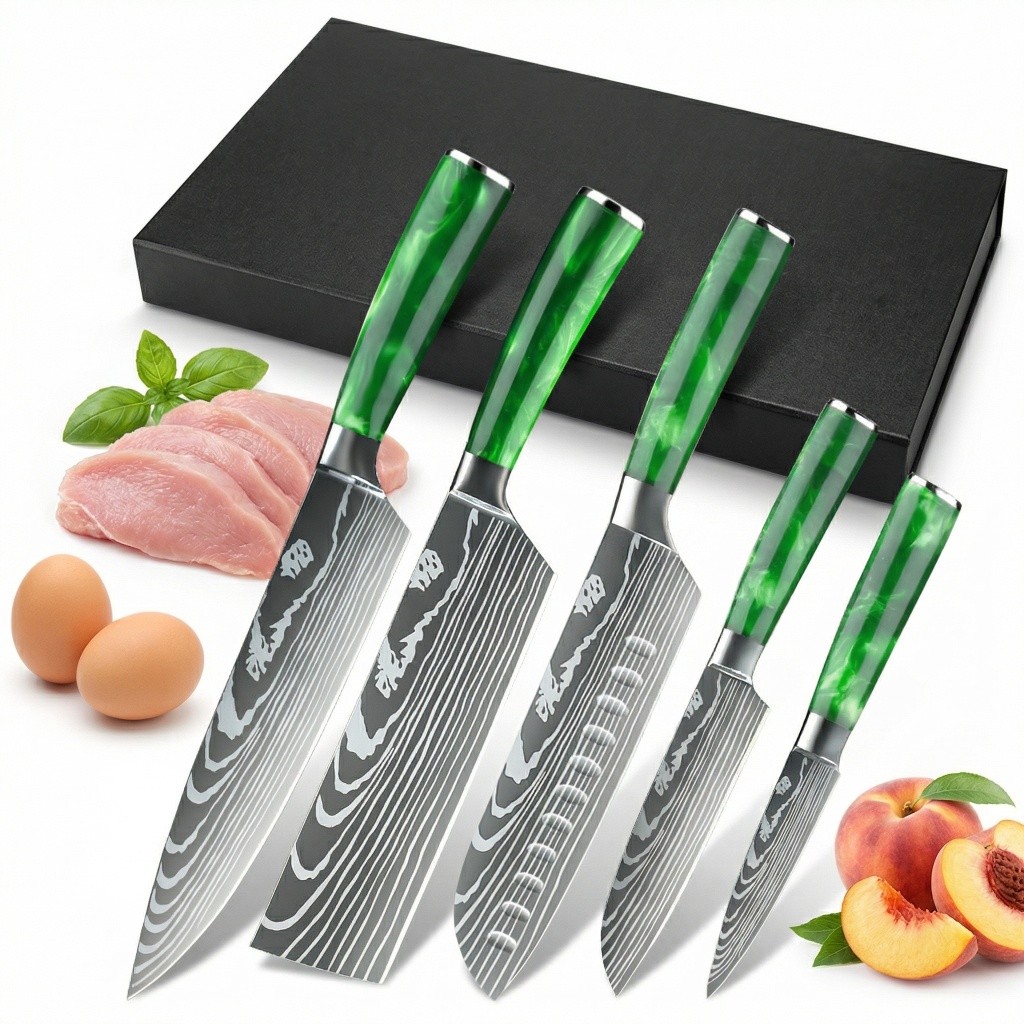 5 Pieces Knife set Stainless Steel Kitchen Knife Set Professional Chef Knife Set