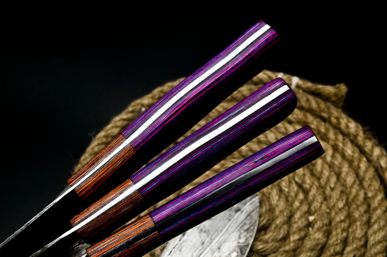 CUSTOM HANDMADE FORGED DAMASCUS STEEL CHEF KNIFE KITCHEN CHEF KNIVES SET