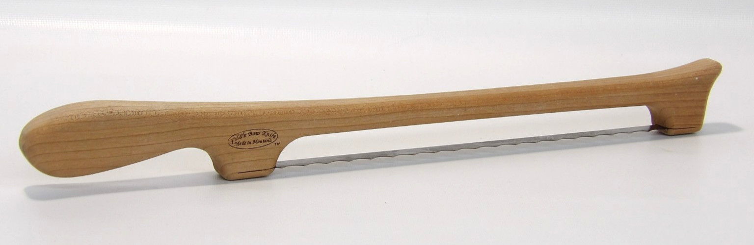 The Original Fiddle Bow Bread Knife (Cherry Right Hand) Never Needs Sharpening