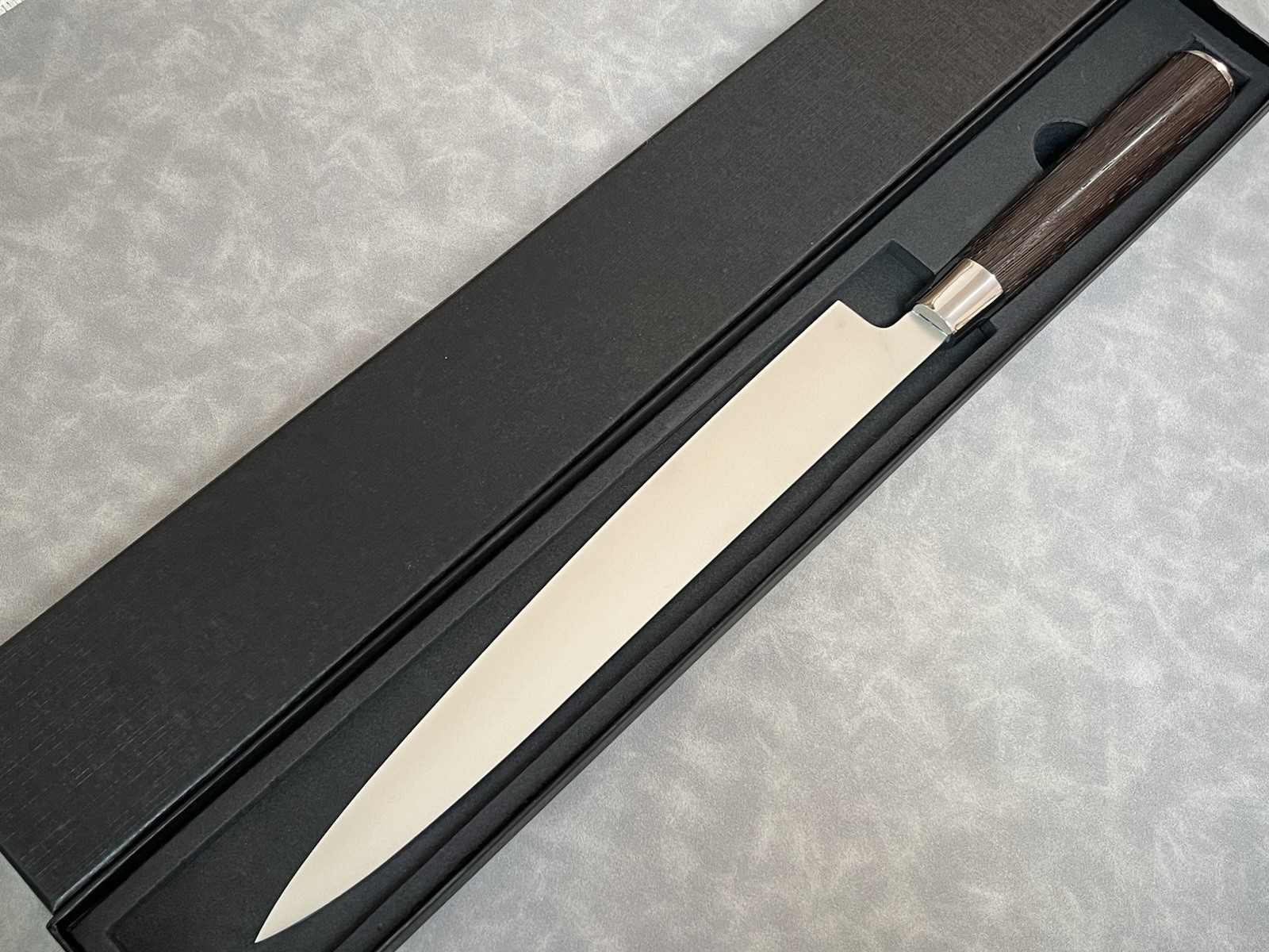Left 270mm 10.5″ Single Bevel Yanagiba Sashimi Knife Uraoshi 7Cr Wenge Handle