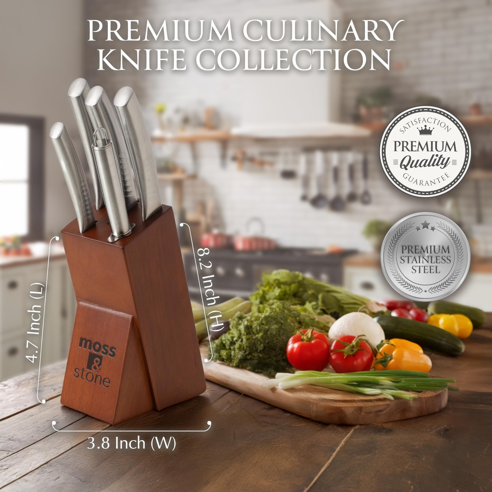 Moss & Stone Professional Kitchen Knife Chef Set, 6 Pcs Small Knife Set With …