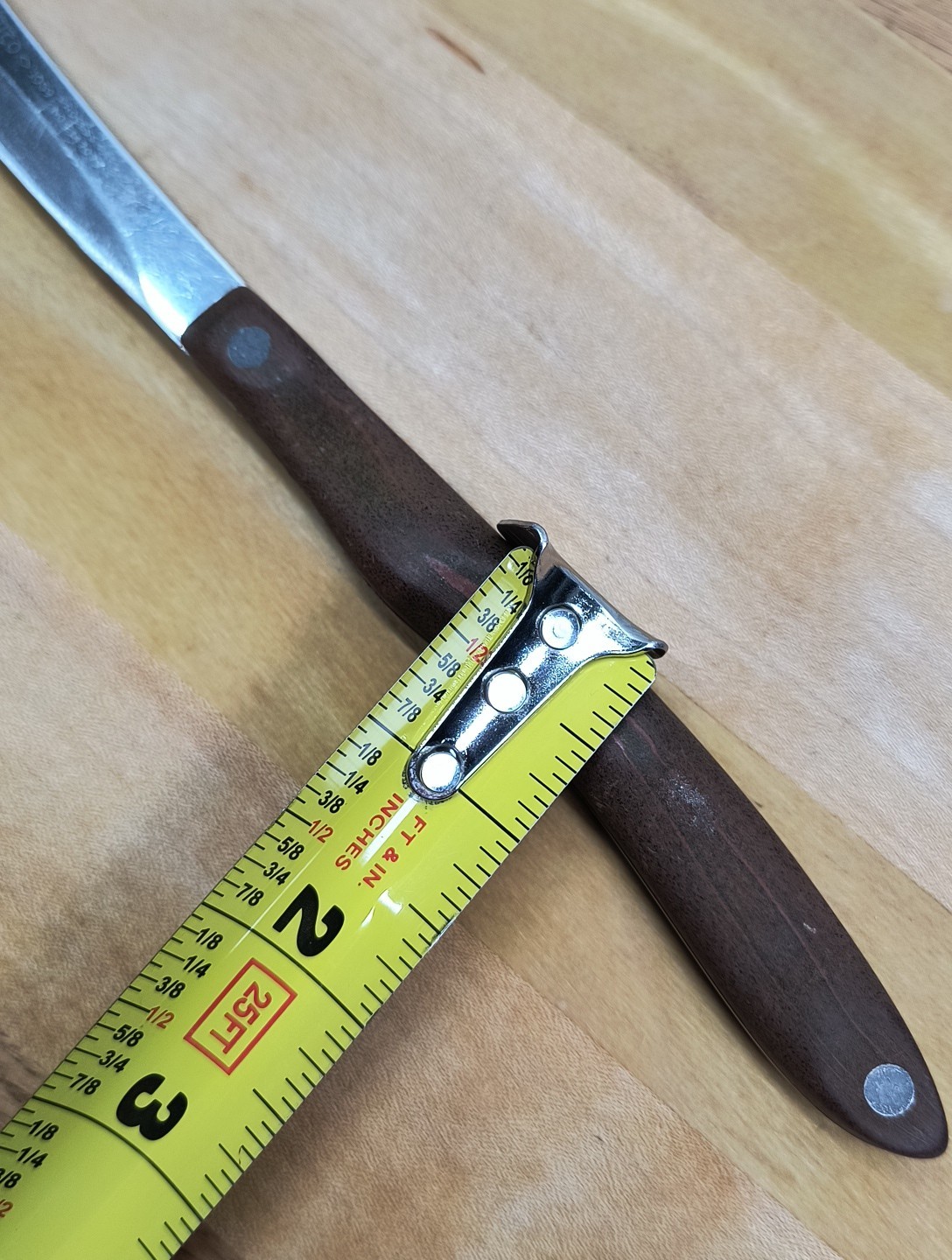 Vintage Cutco 1059 Steak Knife Smooth Edge Brown Wood Handle