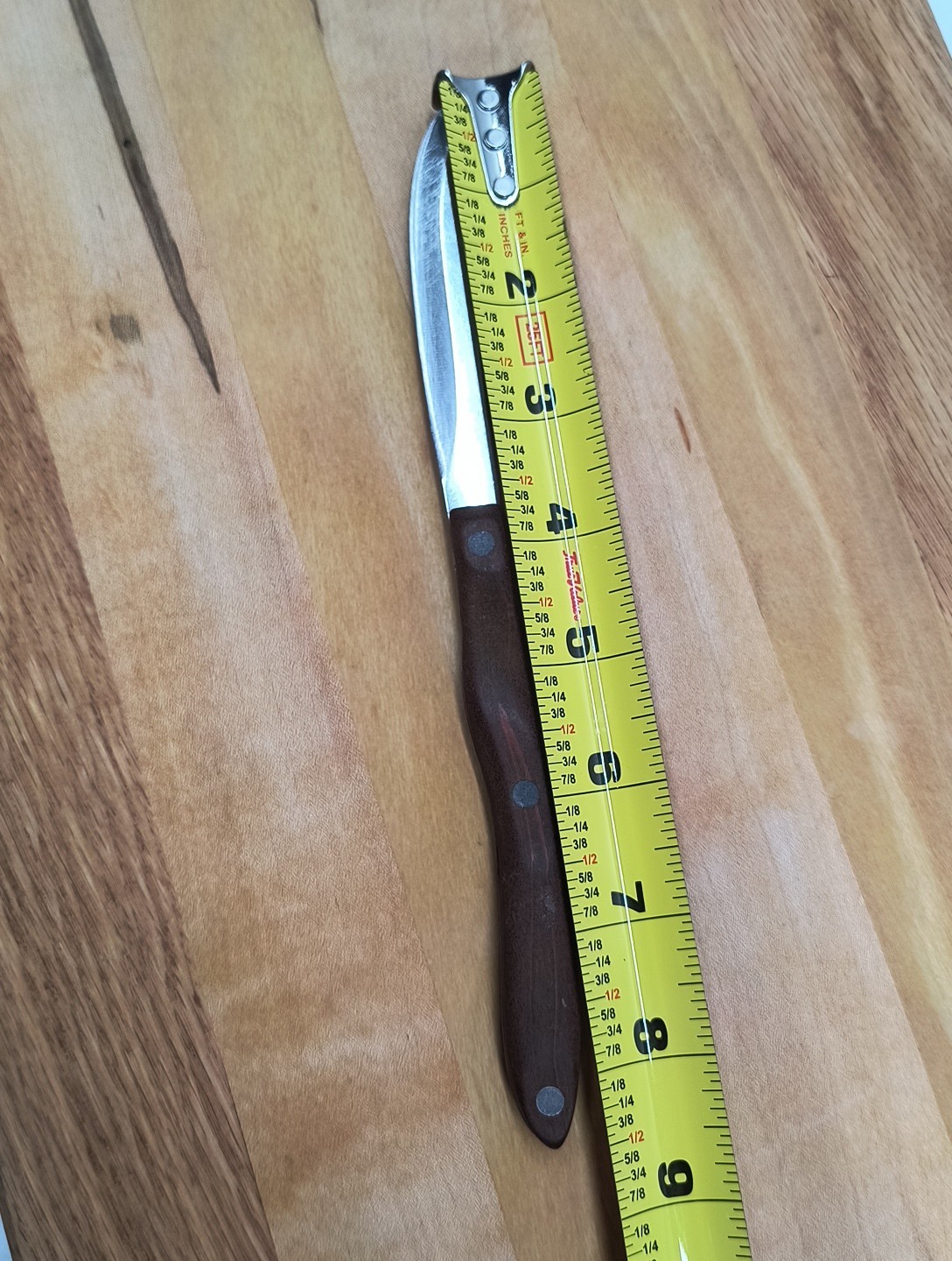 Vintage Cutco 1059 Steak Knife Smooth Edge Brown Wood Handle