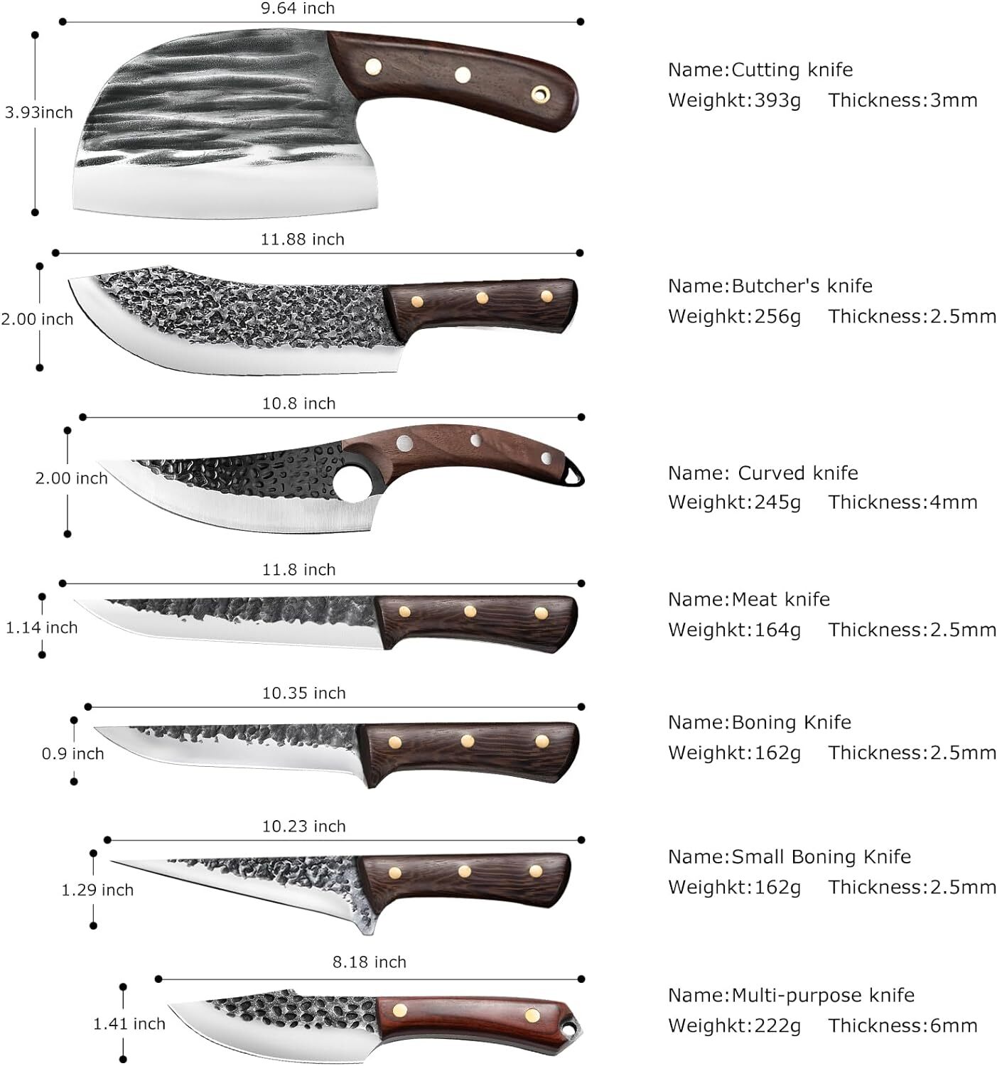 Handmade HAND FORGED DAMASCUS STEEL CHEF KNIFE Set Kitchen Knives with Sharpener