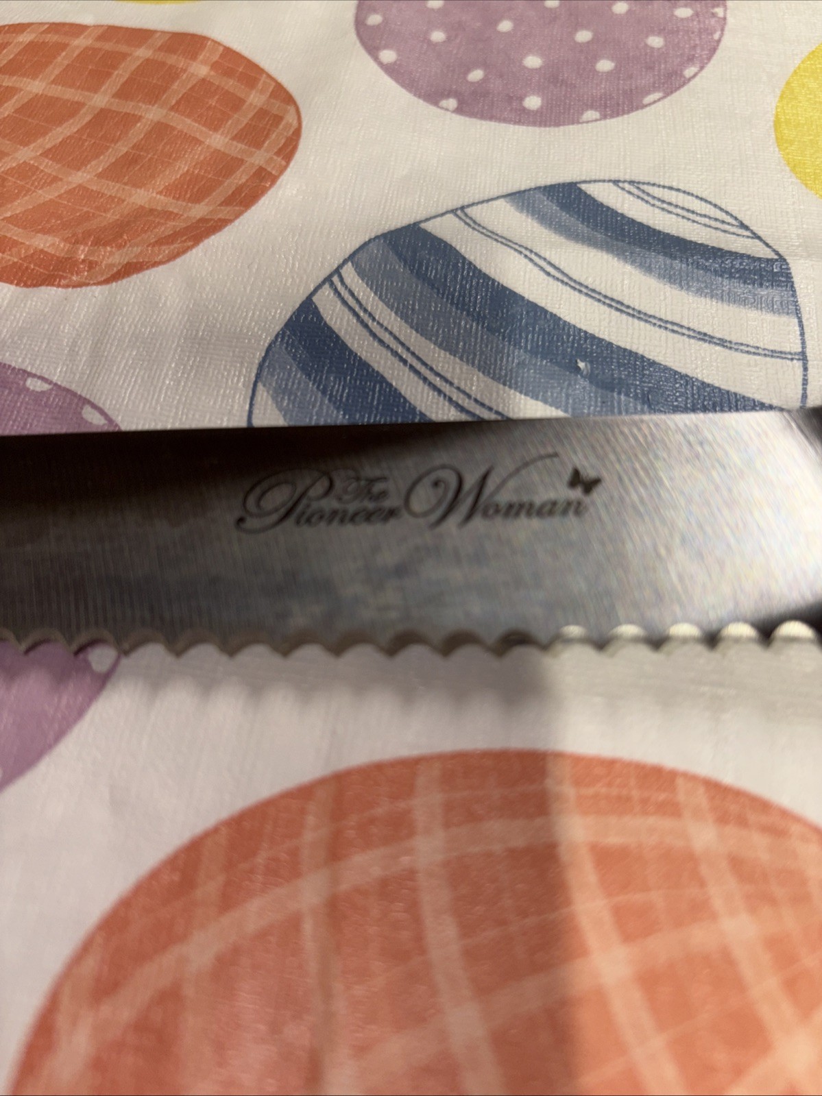 Pioneer Woman Signature Stainless Steel Bread Knife Floral Ivory 8” Blade