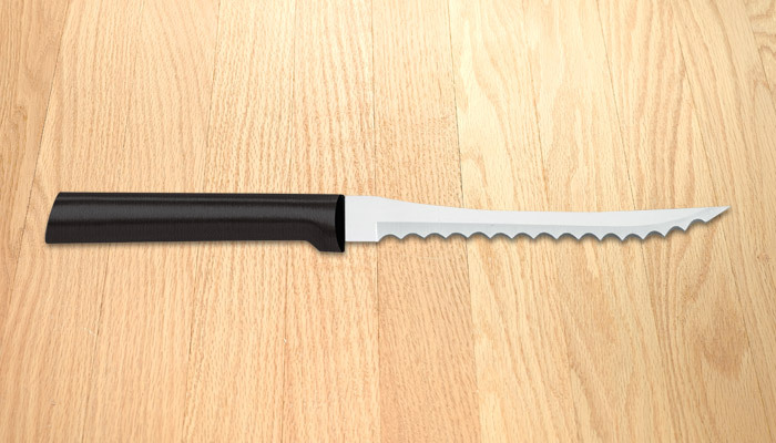 Rada Tomato Slicer Knife 5″ Dual Serrated blade USA made cutlery L/R hands W226