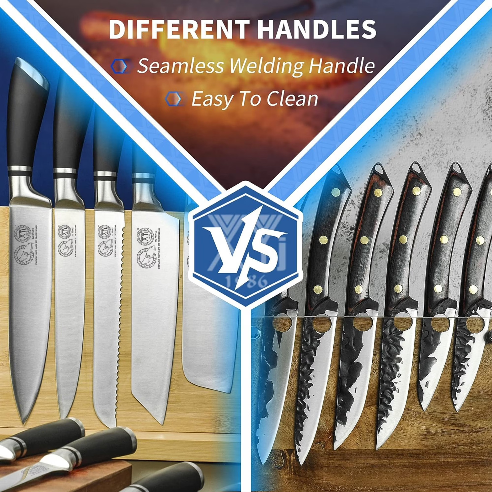 XYJ Authentic Since 1986,Professional Knife Sets for Master Chefs,8-pcs Chef