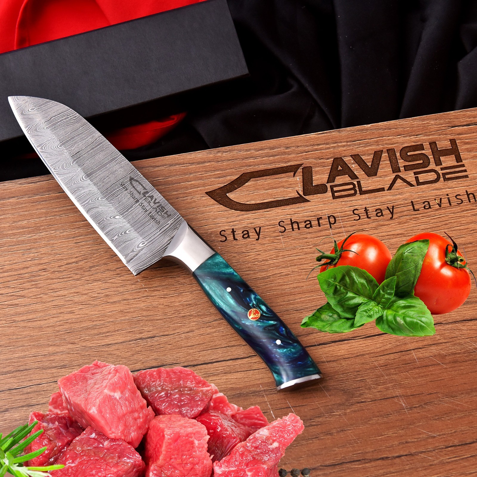 CUSTOM HANDMADE FORGED DAMASCUS STEEL CHEFS KNIFE KITCHEN KNIFE WITH GIFT BOX