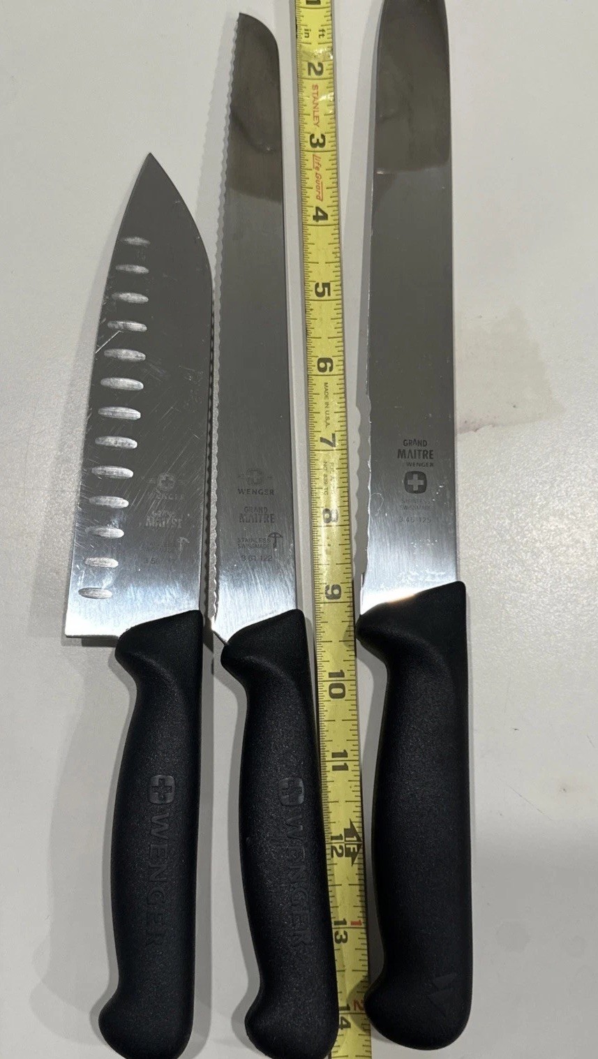 4 Wenger Grand Maitre Stainless Chef Knifes I Added Another Knife See Photos